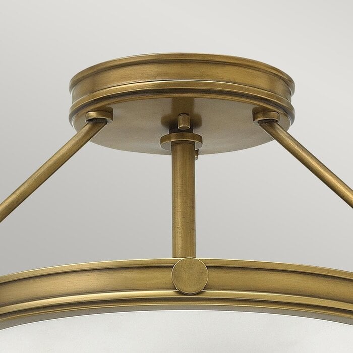 Collia - 3 Light Semi-Flush Pendant - Heritage Brass