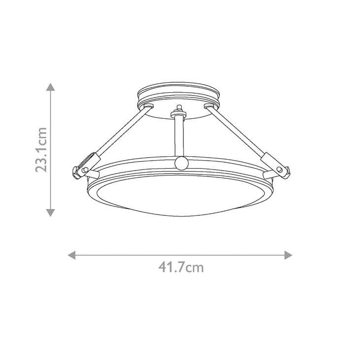 Collia - 3 Light Semi-Flush Pendant - Heritage Brass