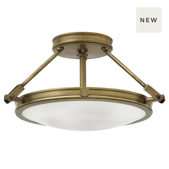 Collia - 3 Light Semi-Flush Pendant - Heritage Brass