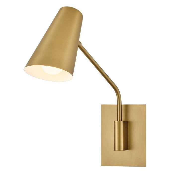 Ray - 1 Light Swing Arm Wall Light - Lacquered Brass