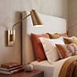 Ray - 1 Light Swing Arm Wall Light - Lacquered Brass