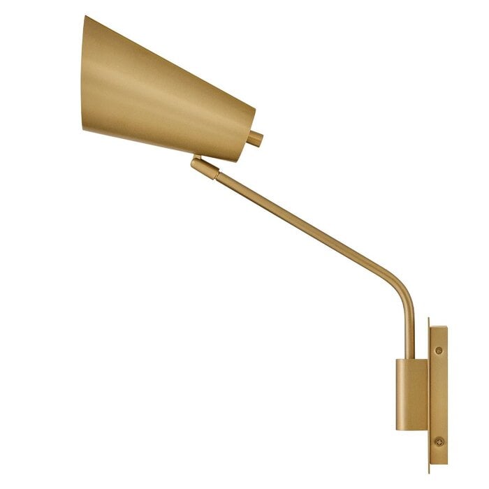 Ray - 1 Light Swing Arm Wall Light - Lacquered Brass