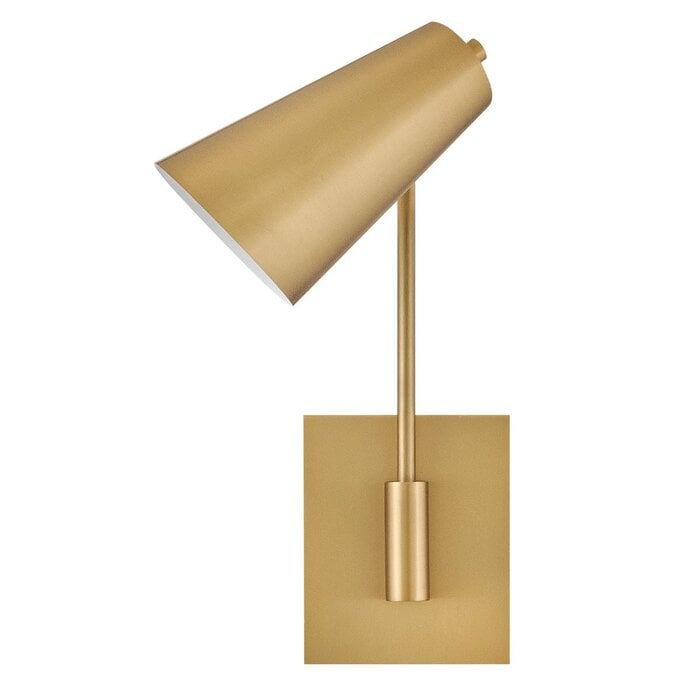 Ray - 1 Light Swing Arm Wall Light - Lacquered Brass