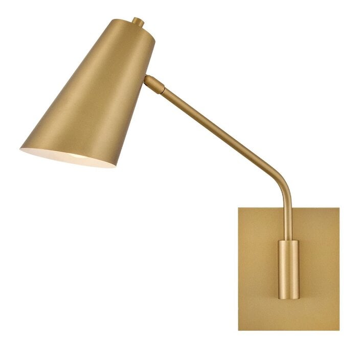 Ray - 1 Light Swing Arm Wall Light - Lacquered Brass