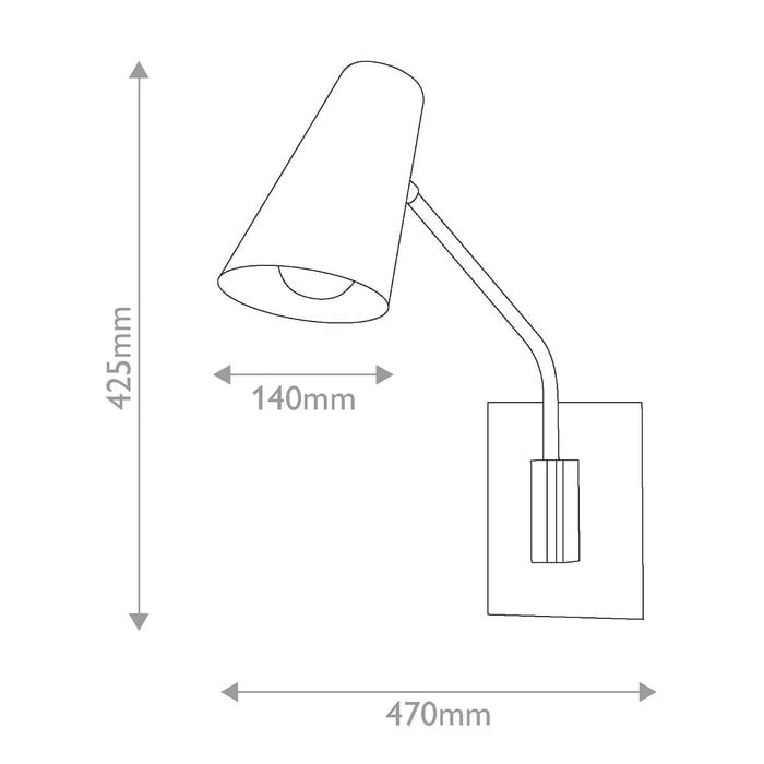 Ray - 1 Light Swing Arm Wall Light - Lacquered Brass
