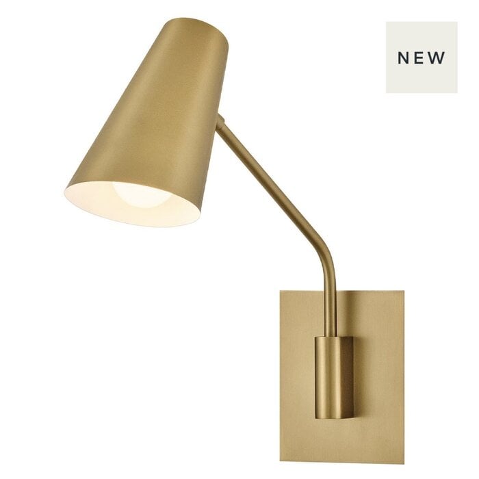 Ray - 1 Light Swing Arm Wall Light - Lacquered Brass