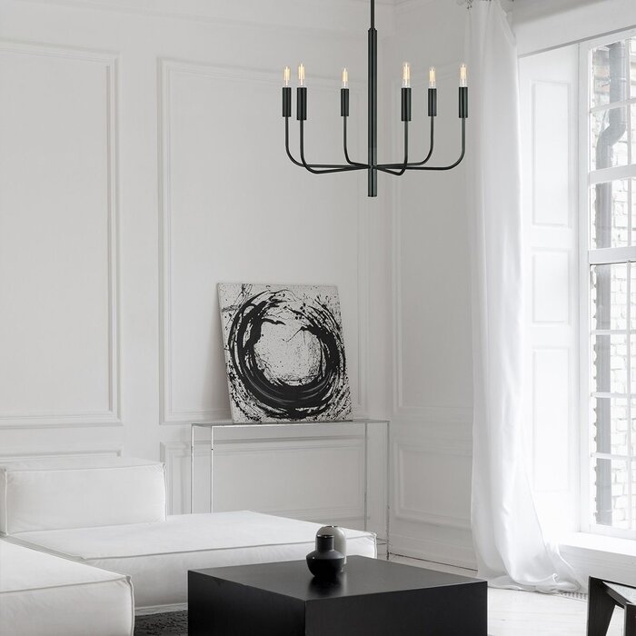 Bria - 6 Light Chandelier - Black