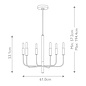 Bria - 6 Light Chandelier - Black