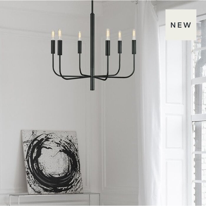 Bria - 6 Light Chandelier - Black