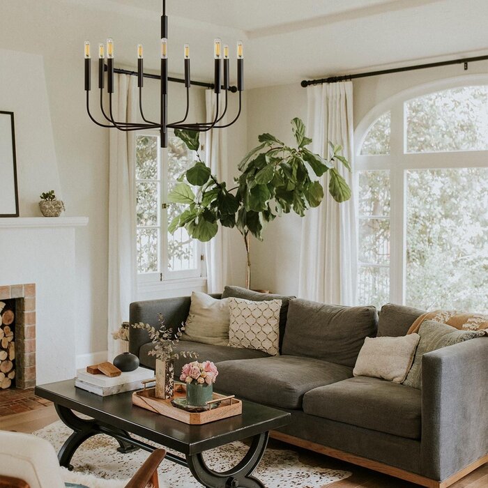 Bria - 9 Light Chandelier - Black