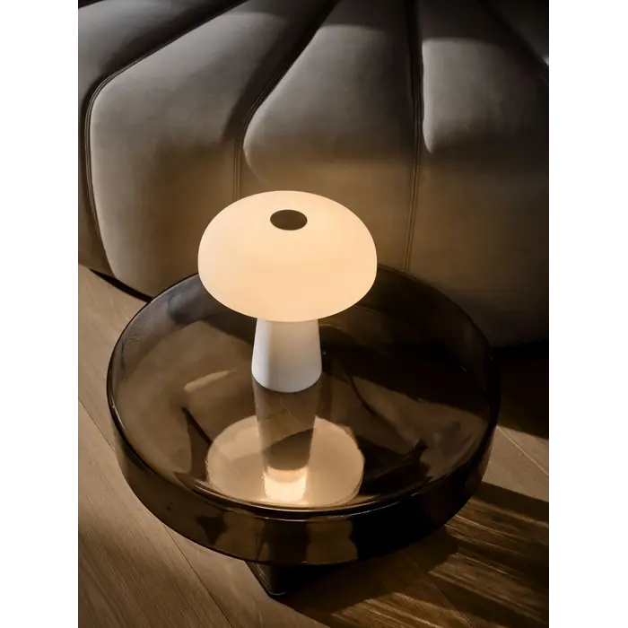 Glossy - Mini Rechargeable Portable Table Lamp - White