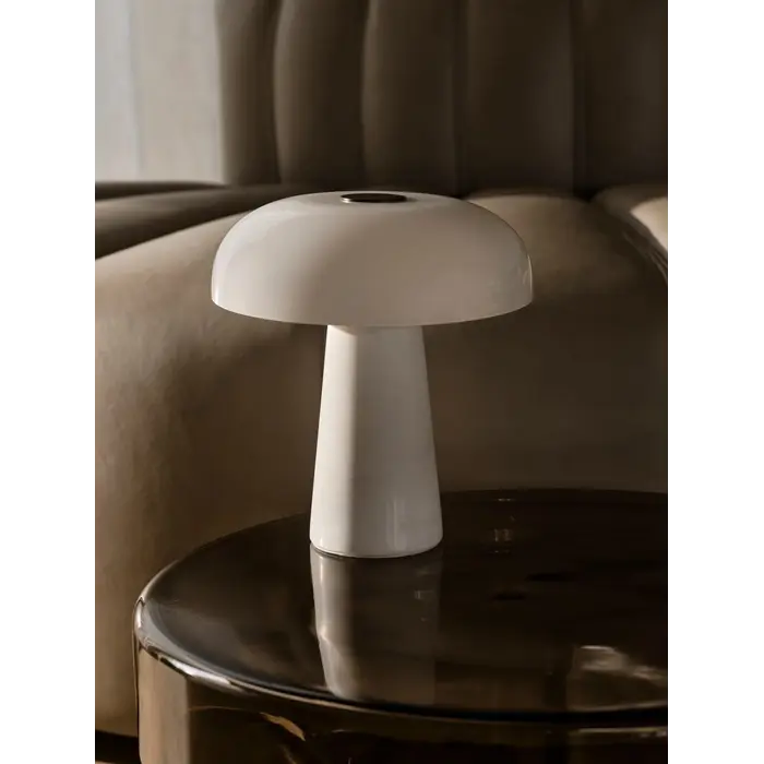 Glossy - Mini Rechargeable Portable Table Lamp - White