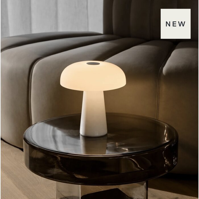Glossy - Mini Rechargeable Portable Table Lamp - White