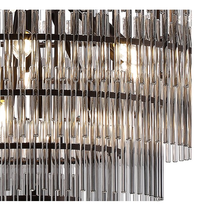 Allora - Bronze and Smoked Glass Rods Chandelier - Large