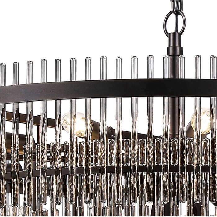 Allora - Bronze and Smoked Glass Rods Chandelier - Large
