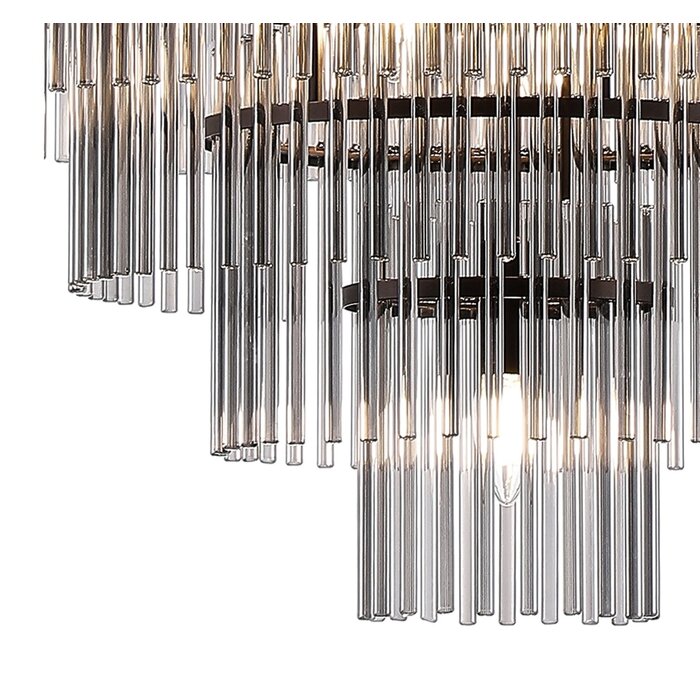 Allora - Bronze and Smoked Glass Rods Chandelier - Large