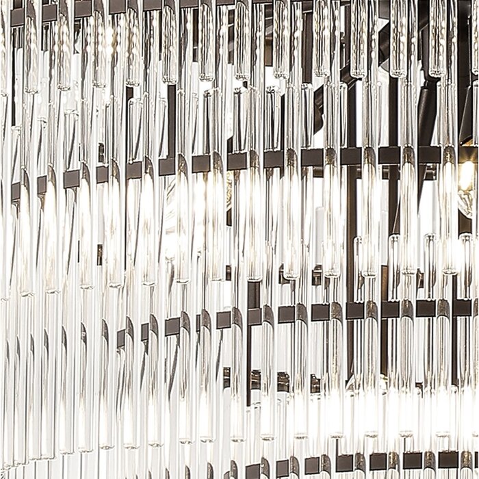 Allora - Bronze and Clear Glass Rods Chandelier - Large