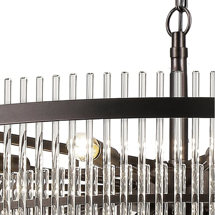Allora - Bronze and Clear Glass Rods Chandelier - Large