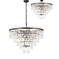 Allora - Bronze and Clear Glass Rods Chandelier - Medium