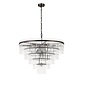 Allora - Bronze and Clear Glass Rods Chandelier - Medium