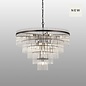 Allora - Bronze and Clear Glass Rods Chandelier - Medium