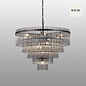 Allora - Bronze and Smoked Glass Rods Chandelier - Medium