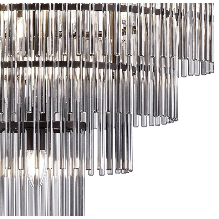 Allora - Bronze and Smoked Glass Rods Chandelier - Medium