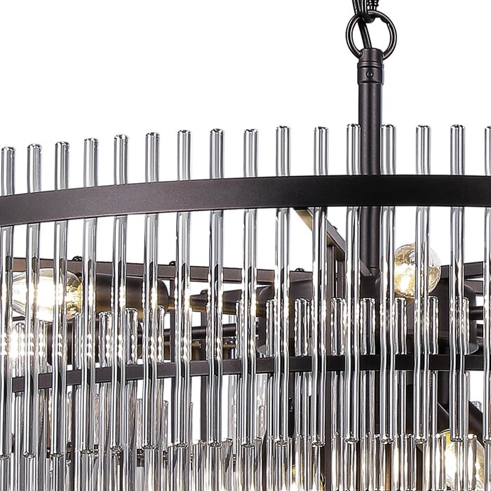 Allora - Bronze and Smoked Glass Rods Chandelier - Medium