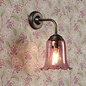 Ebba - Pink Glass and Antique Brass Wall Light - David Hunt