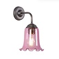 Ebba - Pink Glass and Antique Brass Wall Light - David Hunt
