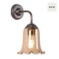 Ebba - Amber Glass and Antique Brass Wall Light - David Hunt
