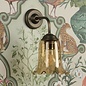 Ebba - Amber Glass and Antique Brass Wall Light - David Hunt