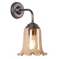 Ebba - Amber Glass and Antique Brass Wall Light - David Hunt