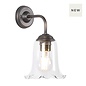 Ebba - Clear Glass and Antique Brass Wall Light - David Hunt