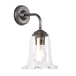 Ebba - Clear Glass and Antique Brass Wall Light - David Hunt