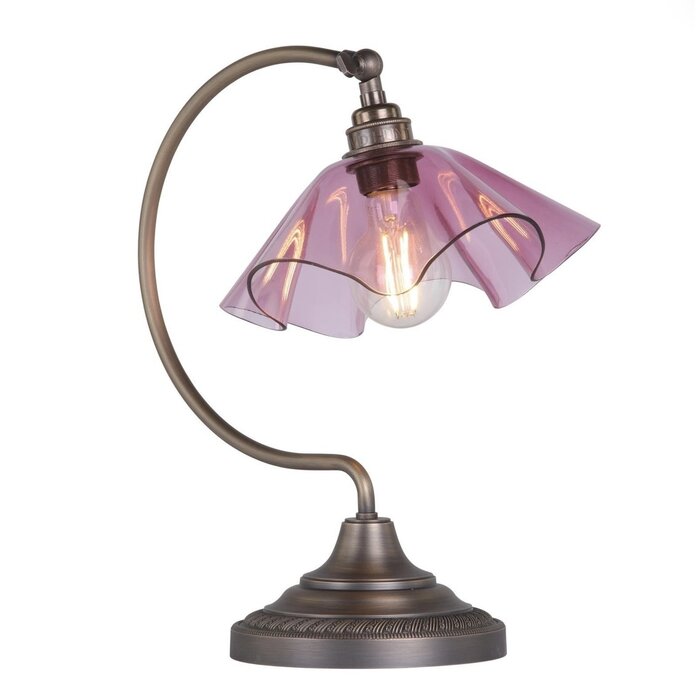 Ethel - Pink Glass and Antique Brass Table Lamp - David Hunt
