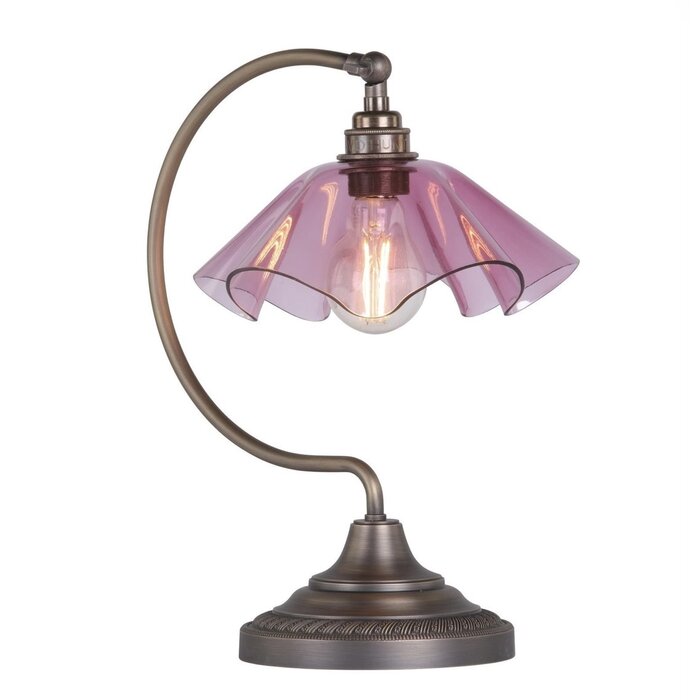 Ethel - Pink Glass and Antique Brass Table Lamp - David Hunt