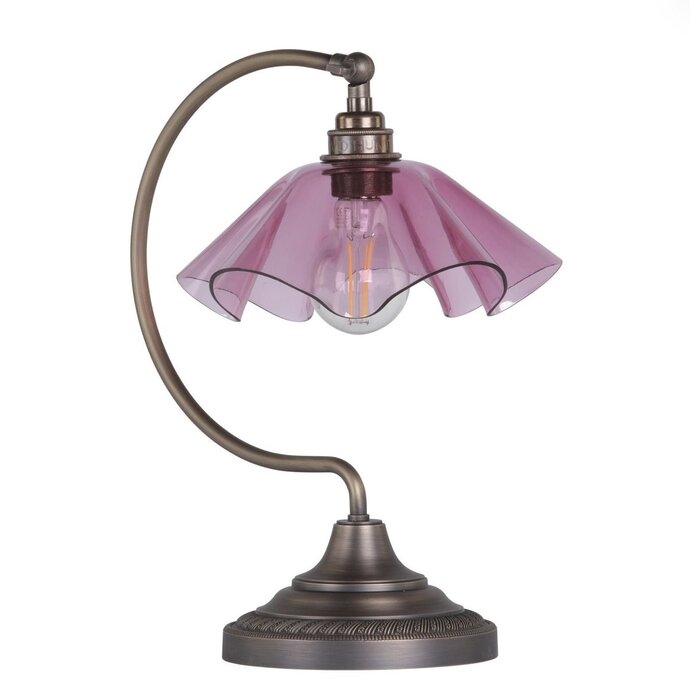 Ethel - Pink Glass and Antique Brass Table Lamp - David Hunt