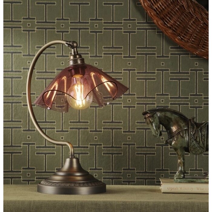Ethel - Pink Glass and Antique Brass Table Lamp - David Hunt