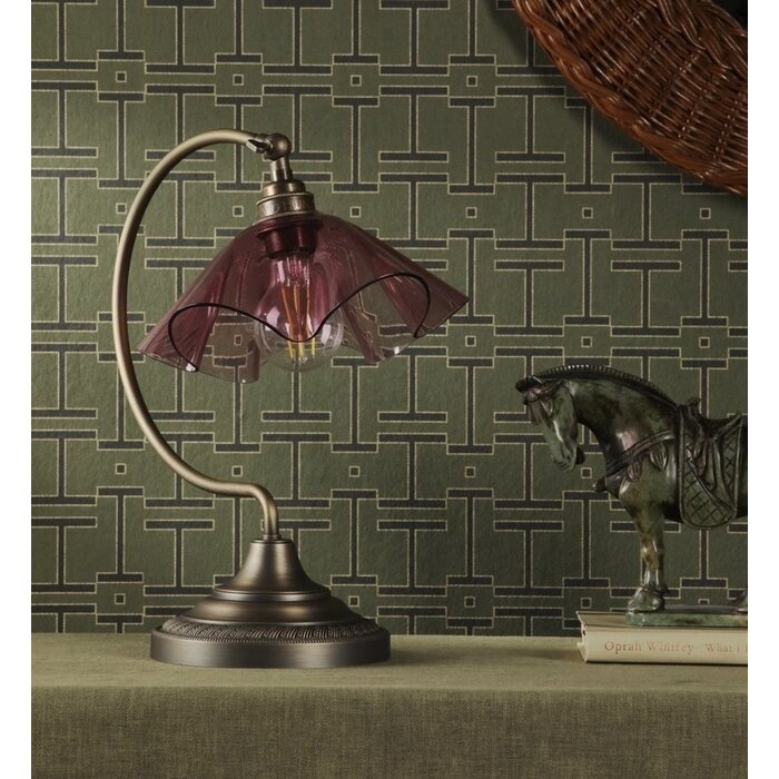 Ethel - Pink Glass and Antique Brass Table Lamp - David Hunt