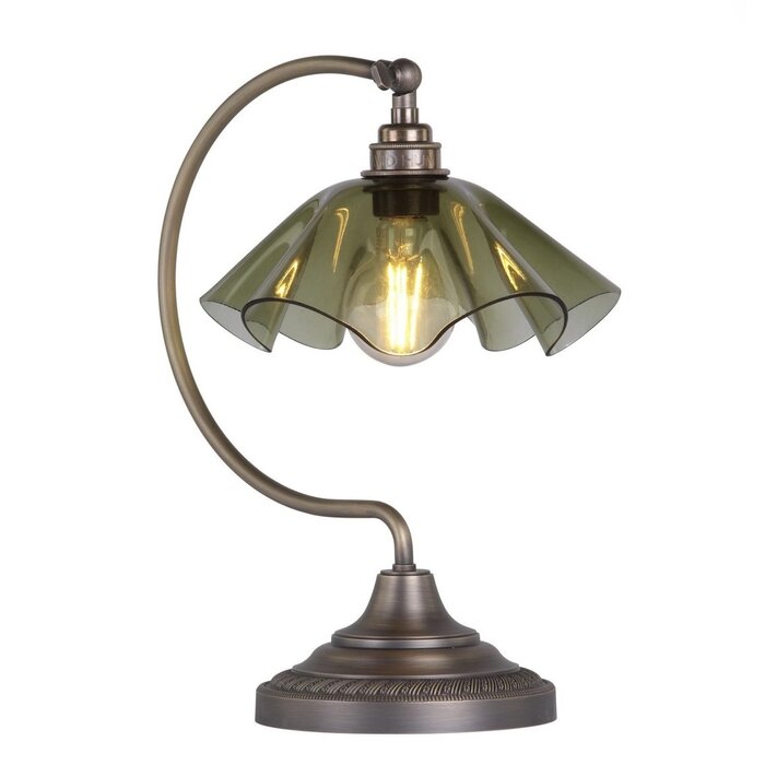 Ethel - Green Glass and Antique Brass Table Lamp - David Hunt