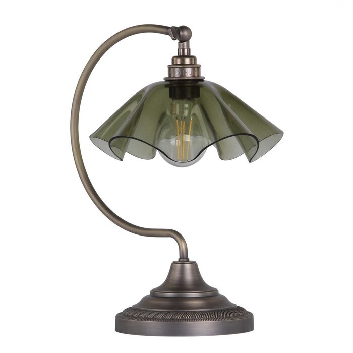 Ethel - Green Glass and Antique Brass Table Lamp - David Hunt