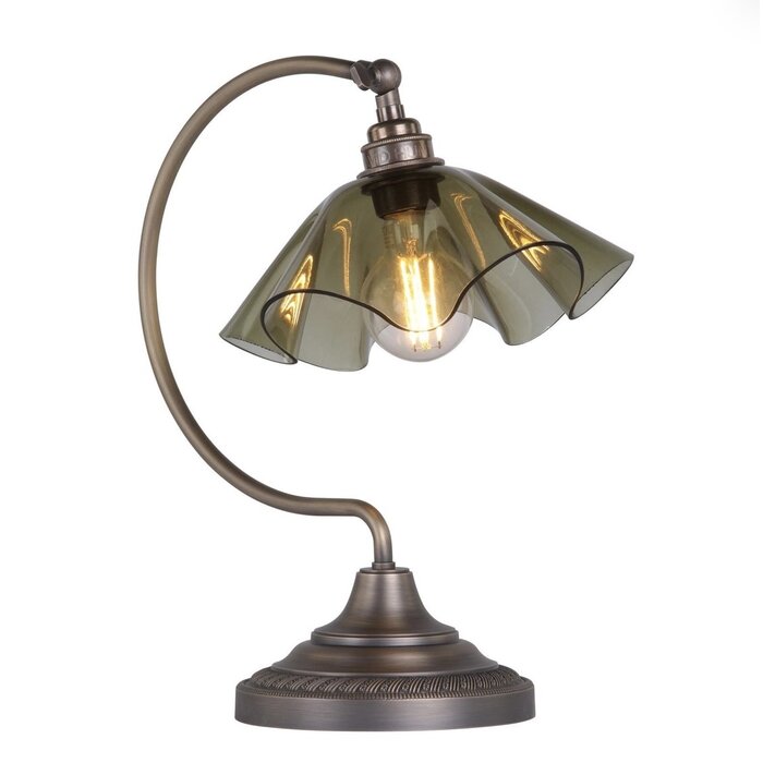 Ethel - Green Glass and Antique Brass Table Lamp - David Hunt