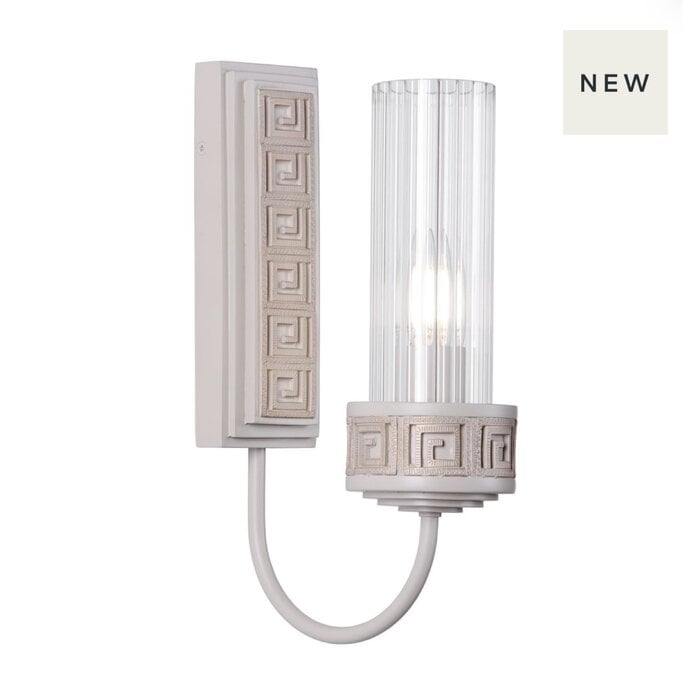 Plato - Ribbed Glass Wall Light in Hand-Brushed Cream & Gold - David Hunt