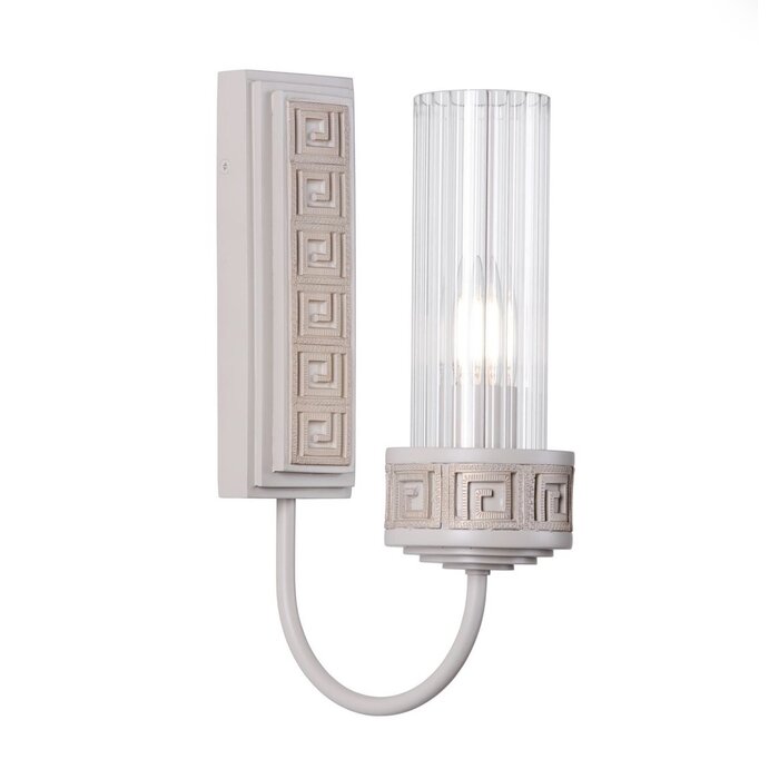 Plato - Ribbed Glass Wall Light in Hand-Brushed Cream & Gold - David Hunt