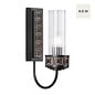 Plato - Ribbed Glass Wall Light in Hand-Brushed Black & Gold - David Hunt