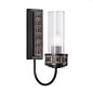 Plato - Ribbed Glass Wall Light in Hand-Brushed Black & Gold - David Hunt