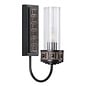 Plato - Ribbed Glass Wall Light in Hand-Brushed Black & Gold - David Hunt
