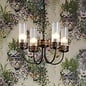 Plato - 4 Light Ribbed Glass Ceiling Pendant in Hand-Brushed Black & Gold - David Hunt