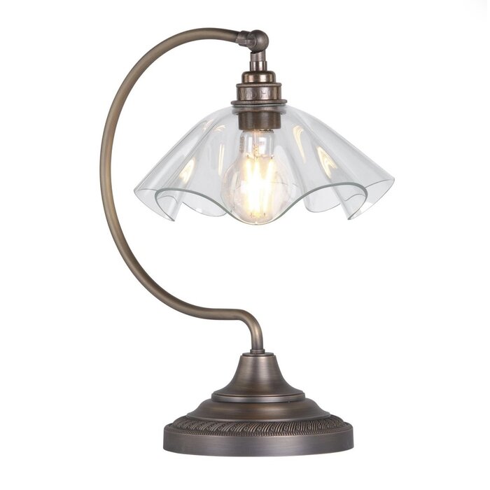 Ethel - Clear Glass and Antique Brass Table Lamp - David Hunt